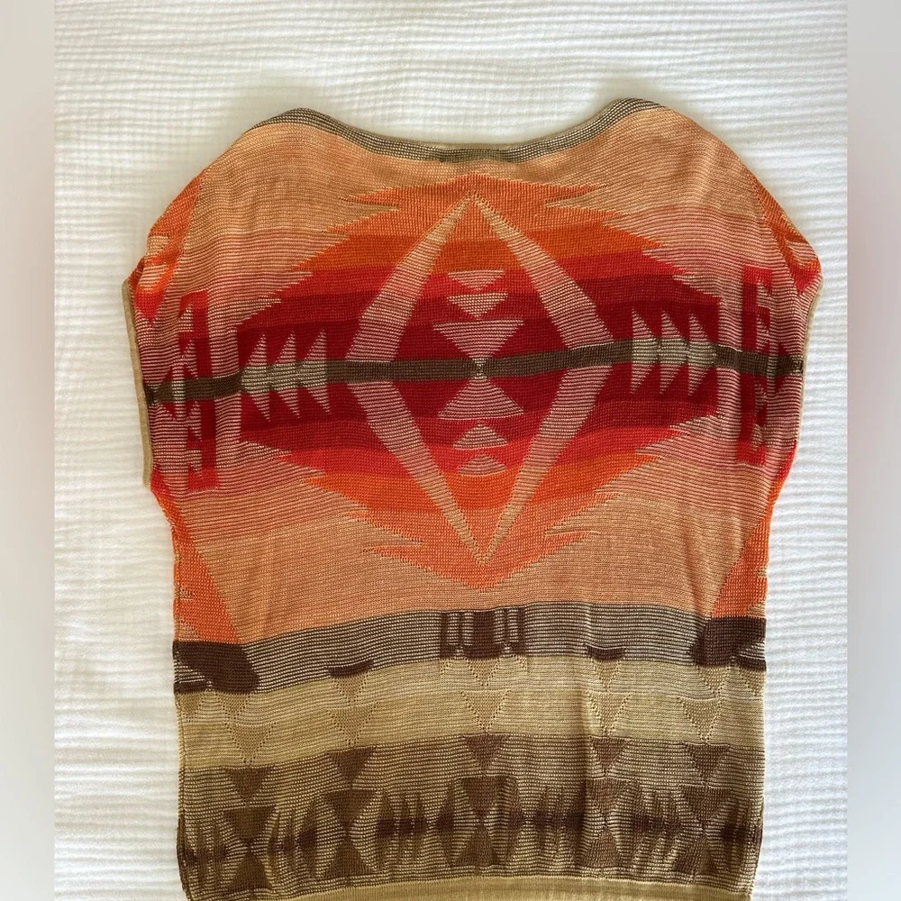 Vintage Ralph Lauren Active Navajo Aztec Crochet Tunic Sweater, Size Large - Picture 7 of 8